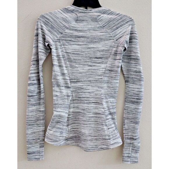 Lululemon Women's Sz 2 White/Silver Runderful Long Sleeve Running Shirt - Picture 2 of 11